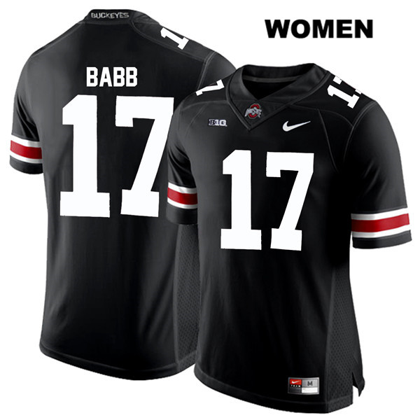 Ohio State Buckeyes Women's Kamryn Babb #17 White Number Black Authentic Nike College NCAA Stitched Football Jersey WF19X21XU